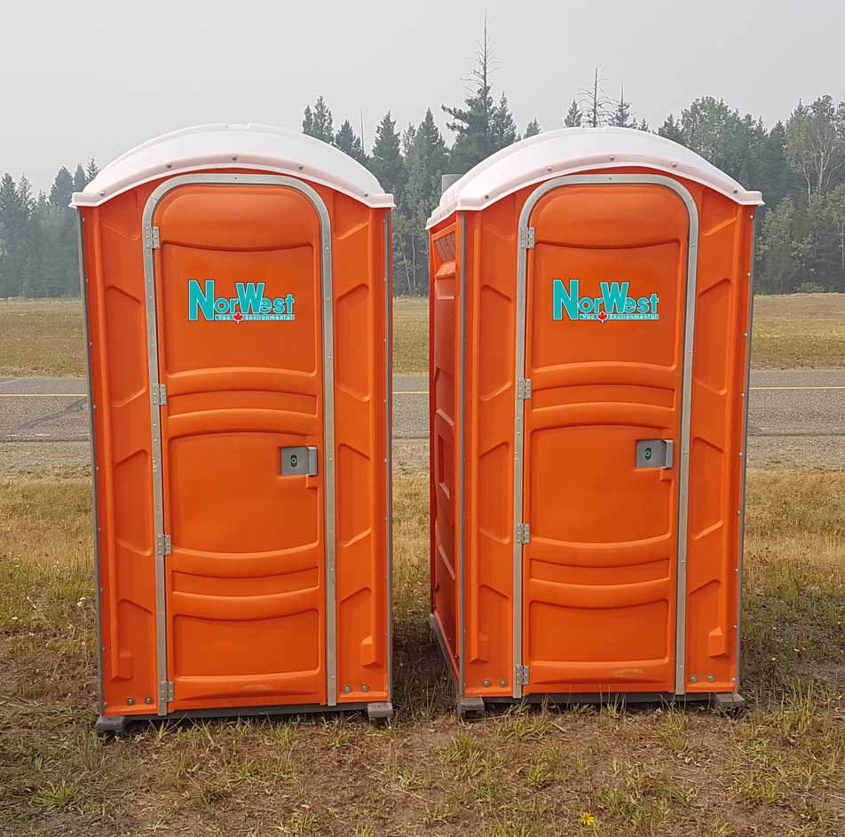 Two portable toilets